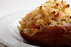 A baked potato is a very filling healthy snack