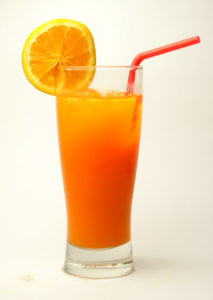 Large glass of fruit juice
