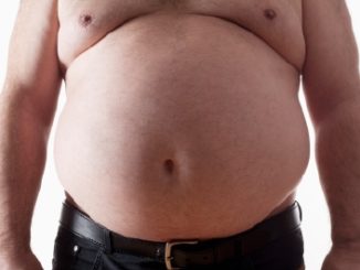 Man with large amounts of belly fat