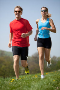 young couple enjoying their running session