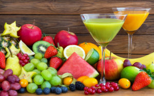 Colourful mixture of fresh fruits