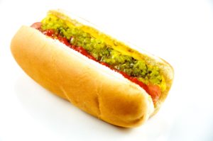 A hot dog has little nutritional value and is high in bad fats