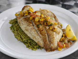Healthy fish meal with vegetables