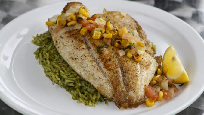 Healthy fish meal with vegetables