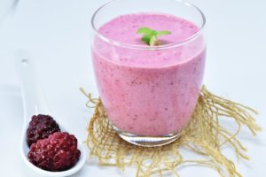 A nutritious raspberry and strawberry smoothie